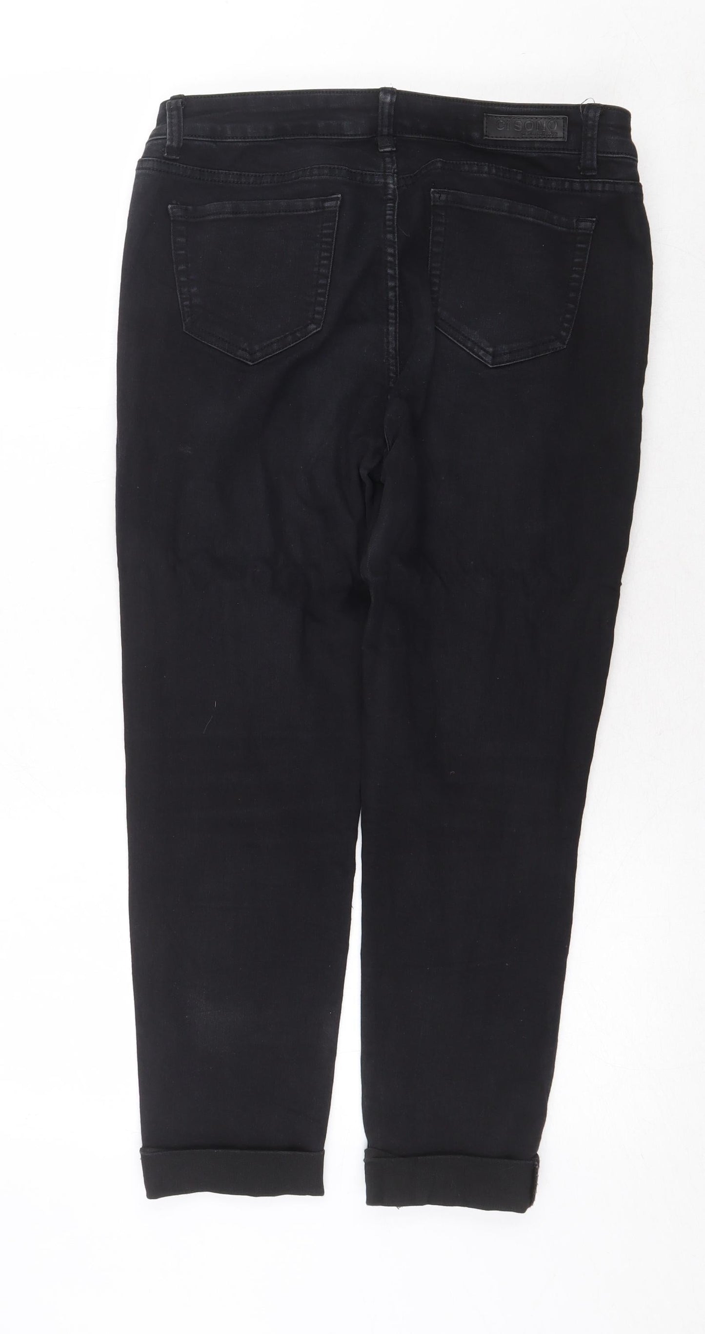 CI SONO Womens Black Cotton Straight Jeans Size 32 in Regular Zip