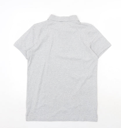 SPLASH Mens Grey Cotton Polo Size S Collared Button