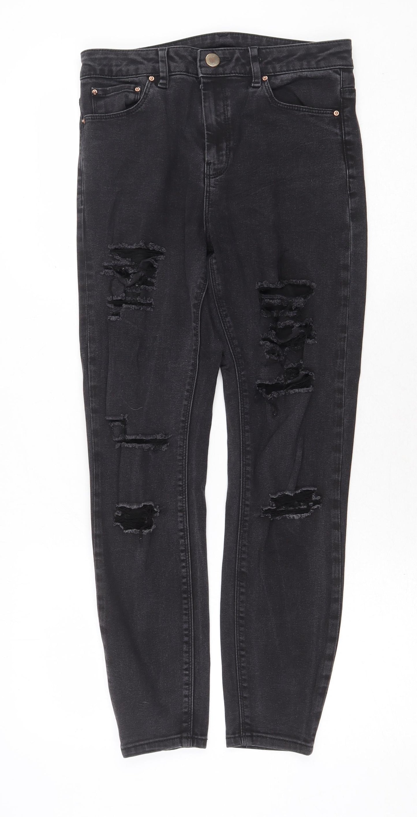 ASOS Womens Grey Cotton Skinny Jeans Size 28 in Regular Zip