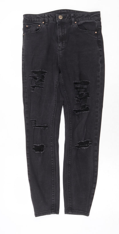 ASOS Womens Grey Cotton Skinny Jeans Size 28 in Regular Zip