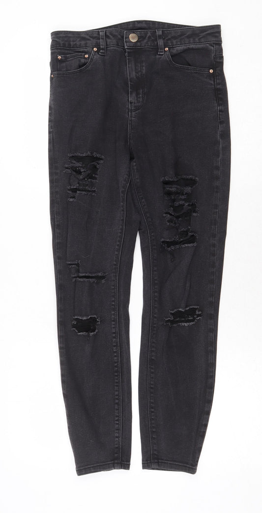 ASOS Womens Grey Cotton Skinny Jeans Size 28 in Regular Zip