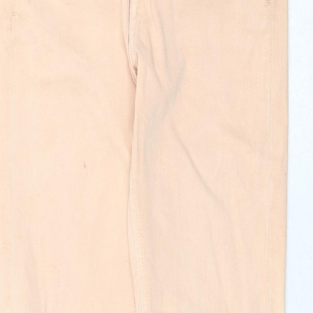 Zara Womens Orange Cotton Skinny Jeans Size 10 Regular Zip