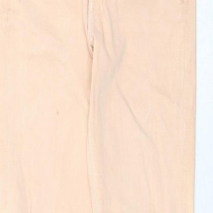 Zara Womens Orange Cotton Skinny Jeans Size 10 Regular Zip