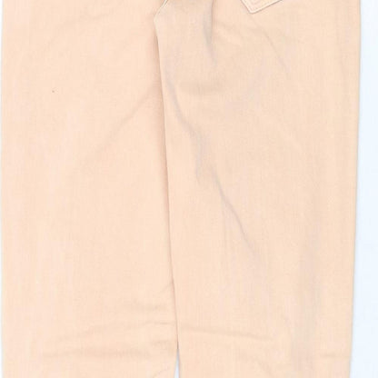 Zara Womens Orange Cotton Skinny Jeans Size 10 Regular Zip