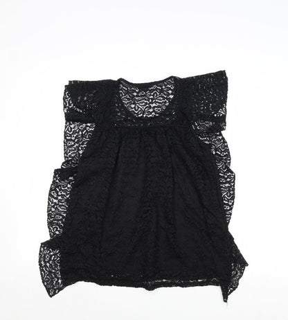 Womens UK Size 8 River Island Black Basic Tank