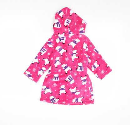 Blue Zoo Girls Pink Geometric Polyester Kimono Gown Size 12-18 Months Tie - Polar Bear