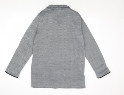 Anne De Lancay Womens Grey Geometric Jacket Size 10 Button