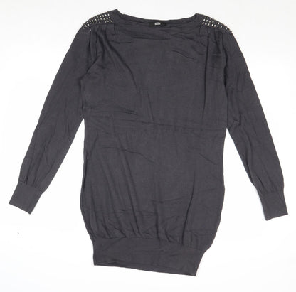 Womens UK Size 12 Marks and Spencer Grey Tunic Jumper