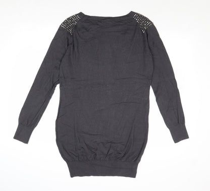 Womens UK Size 12 Marks and Spencer Grey Tunic Jumper
