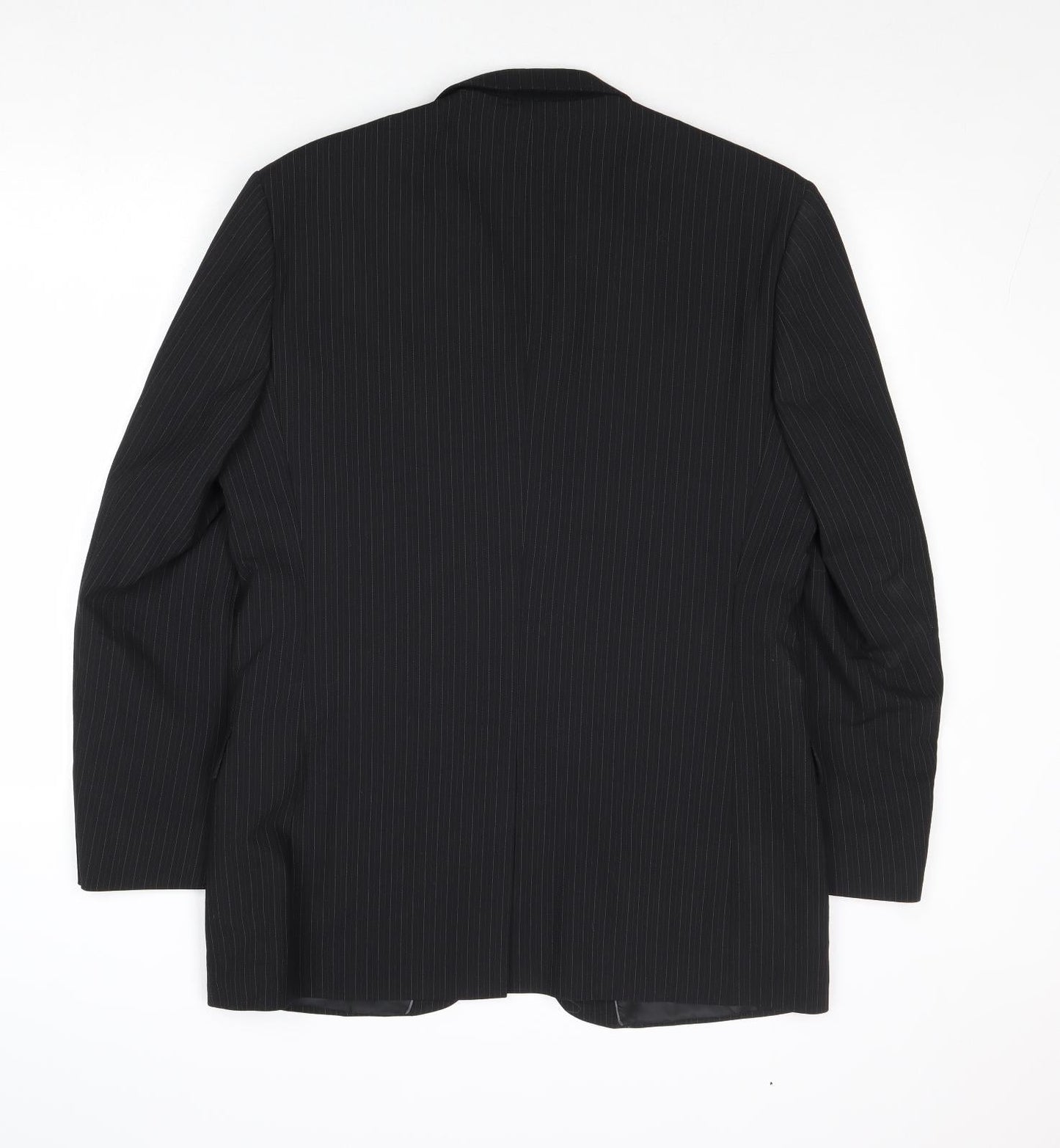Burton Mens Black Striped Polyester Jacket Suit Jacket Size 40 Regular