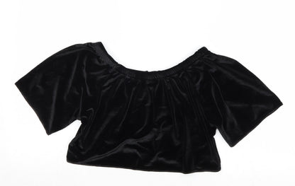 Womens UK Size 6 Missguided Black Cropped Tank