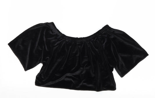 Womens UK Size 6 Missguided Black Cropped Tank