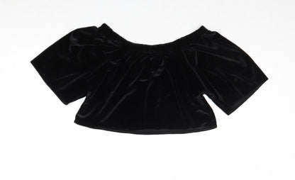 Womens UK Size 6 Missguided Black Cropped Tank