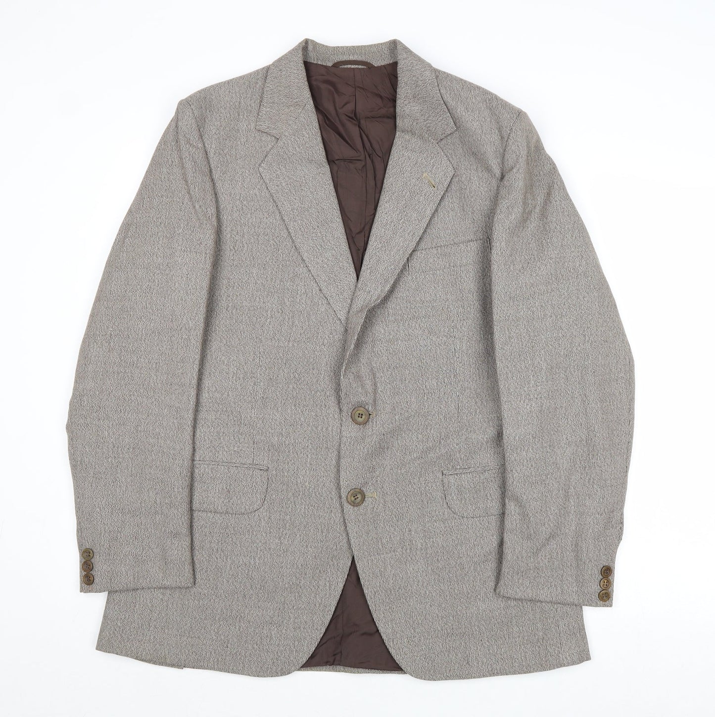 Eural Tergal Mens Brown Polyester Jacket Blazer Size 38 Regular