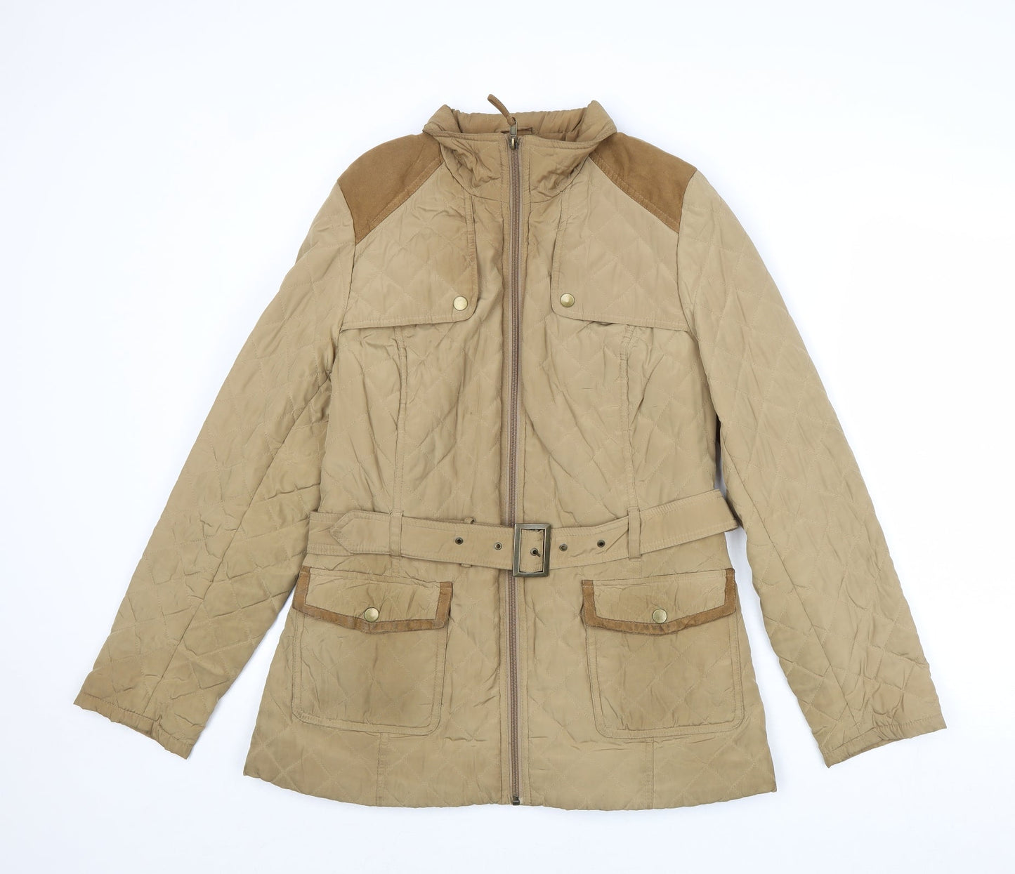 Womens UK Size 16 BHS Brown Quilted Coat