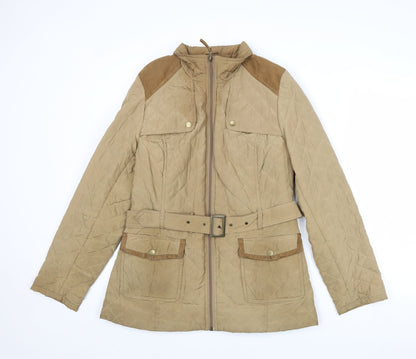Womens UK Size 16 BHS Brown Quilted Coat