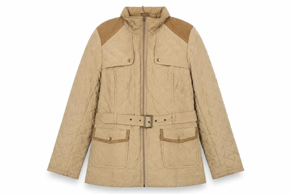 Womens UK Size 16 BHS Brown Quilted Coat