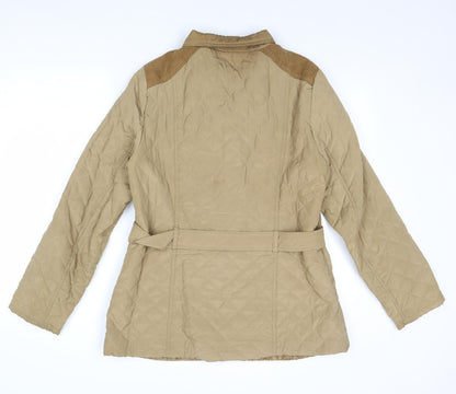 Womens UK Size 16 BHS Brown Quilted Coat