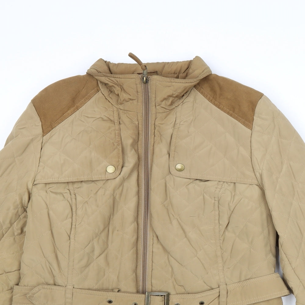 Womens UK Size 16 BHS Brown Quilted Coat