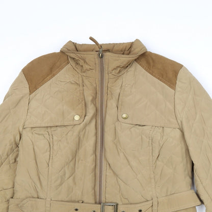 Womens UK Size 16 BHS Brown Quilted Coat