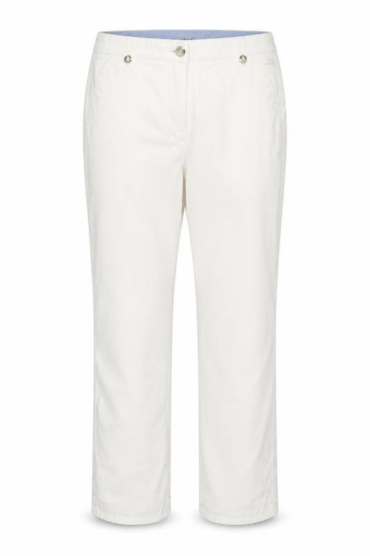 Per Una Womens White Cotton Trousers Size 36 in Regular Zip