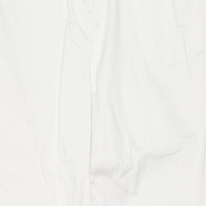 Per Una Womens White Cotton Trousers Size 36 in Regular Zip