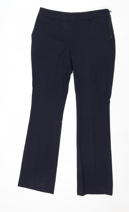 NEXY Womens Blue Polyester Dress Pants Trousers Size 8 Regular Zip