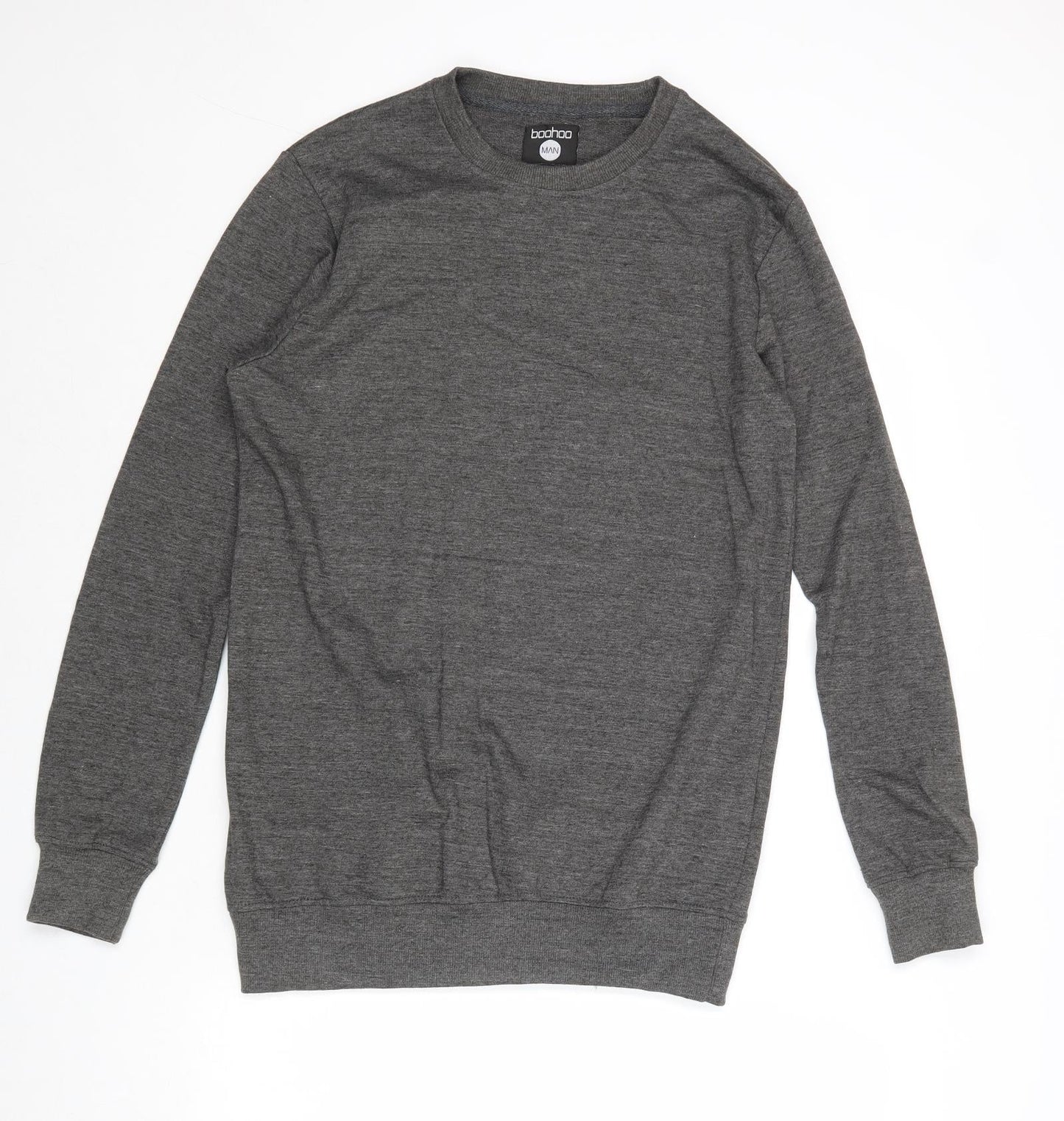 Mens UK Size M Boohoo Grey Pullover Sweatshirt