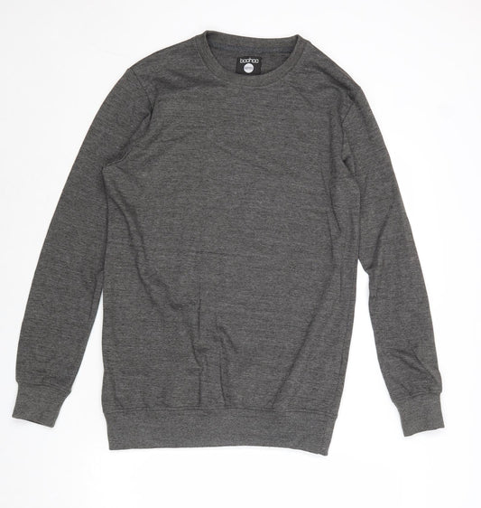 Mens UK Size M Boohoo Grey Pullover Sweatshirt