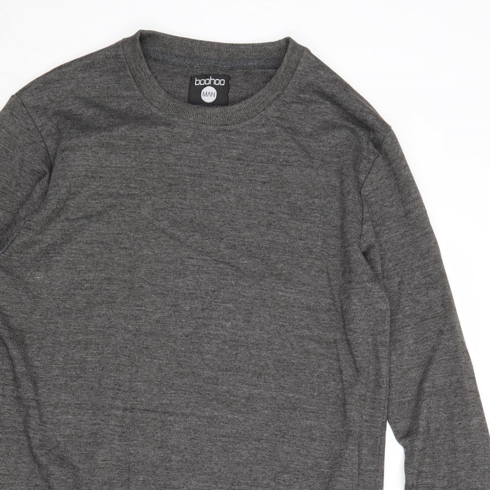 Mens UK Size M Boohoo Grey Pullover Sweatshirt