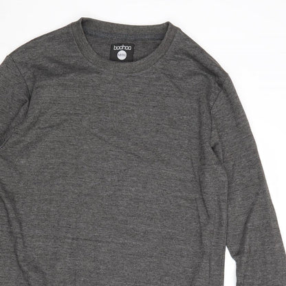 Mens UK Size M Boohoo Grey Pullover Sweatshirt