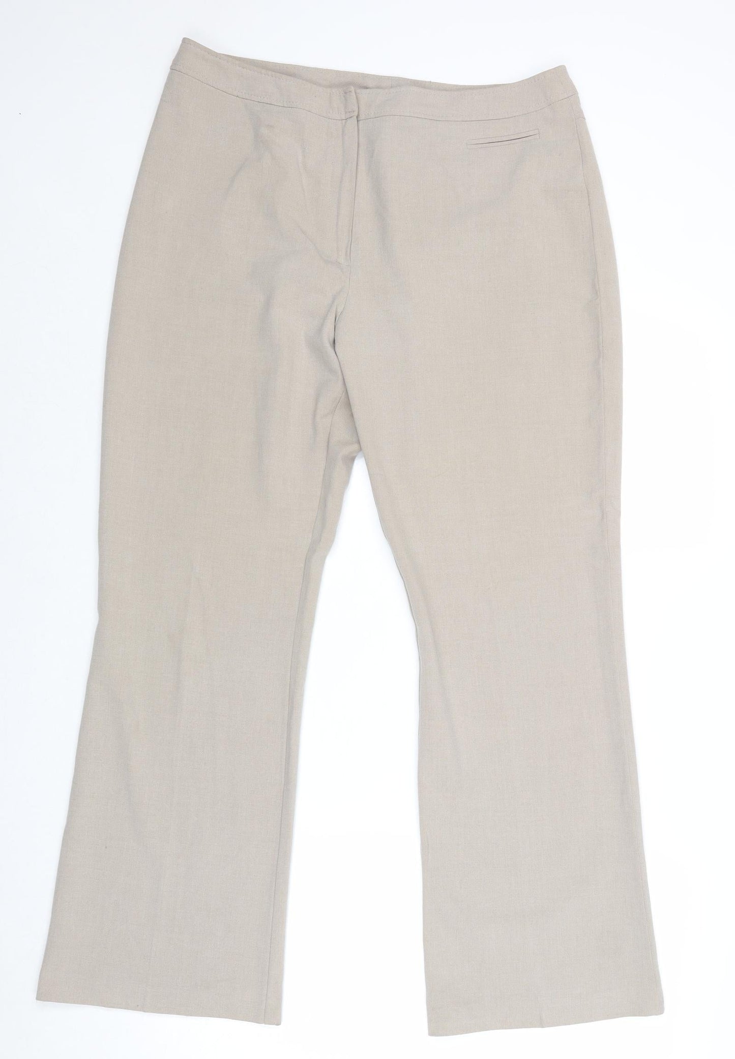 Womens UK Size 14 BHS Regular Fit Dress Pants Beige Trousers