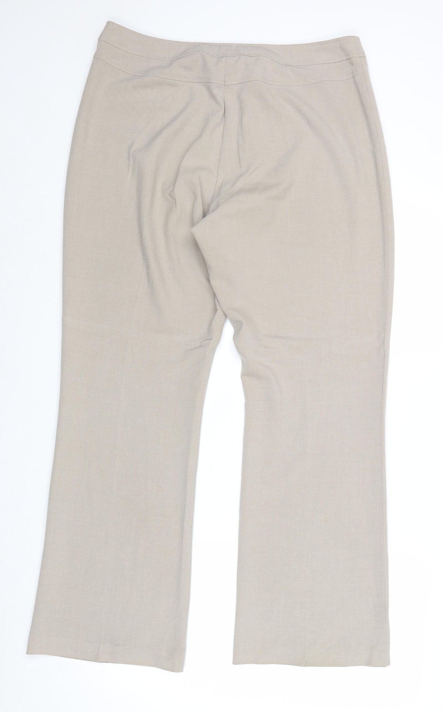 Womens UK Size 14 BHS Regular Fit Dress Pants Beige Trousers