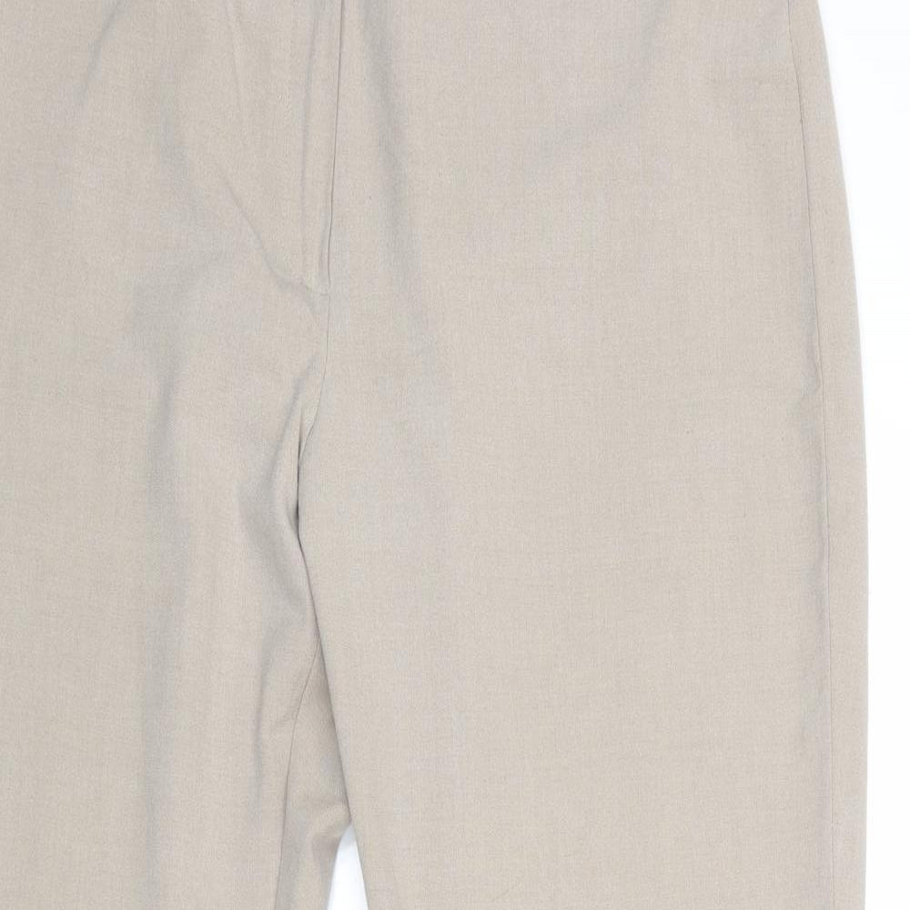 Womens UK Size 14 BHS Regular Fit Dress Pants Beige Trousers