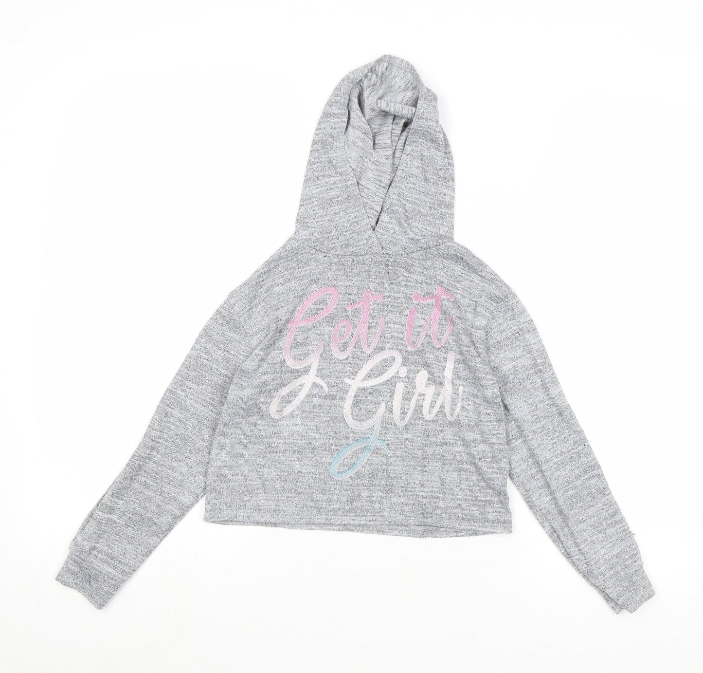 Very Girls Grey Polyester Pullover Hoodie Size 7 Years Pullover - Get It Girl