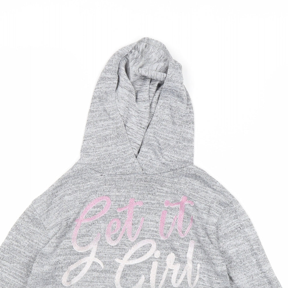 Very Girls Grey Polyester Pullover Hoodie Size 7 Years Pullover - Get It Girl