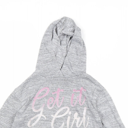 Very Girls Grey Polyester Pullover Hoodie Size 7 Years Pullover - Get It Girl