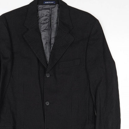 Mens UK Size 40 River Island Regular Black Suit Jacket