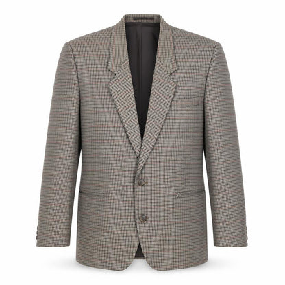 ID Mens Grey Geometric Polyester Jacket Blazer Size 42 Regular