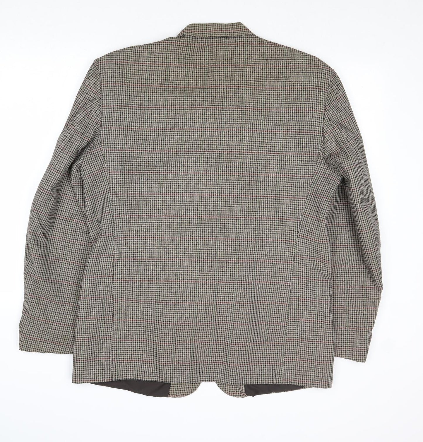 ID Mens Grey Geometric Polyester Jacket Blazer Size 42 Regular