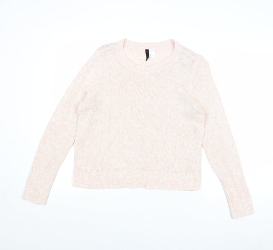 Womens UK Size S Divided by H&M Pink Pullover Jumper
