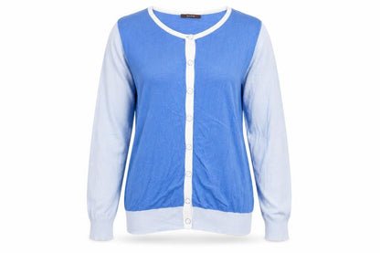 Womens UK Size 14 Savoir Blue Cardigan Jumper
