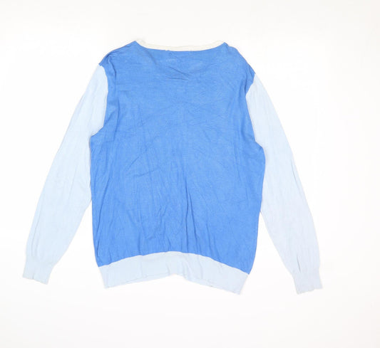 Womens UK Size 14 Savoir Blue Cardigan Jumper