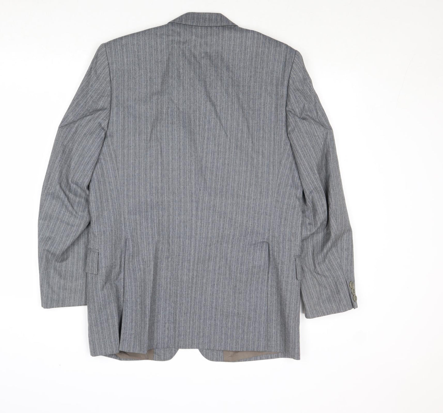 Simon Mens Grey Striped Wool Jacket Suit Jacket Size 38 Regular