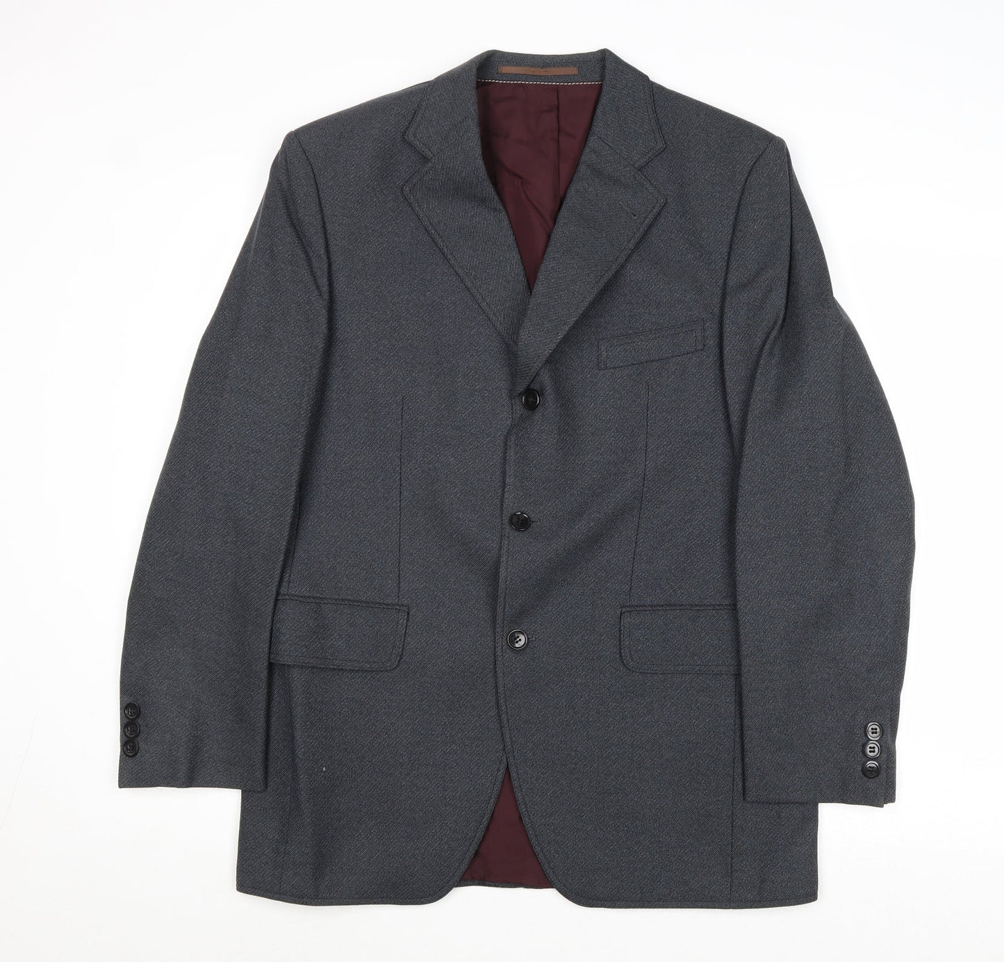 Hornes Mens Grey Wool Jacket Suit Jacket Size 40 Regular