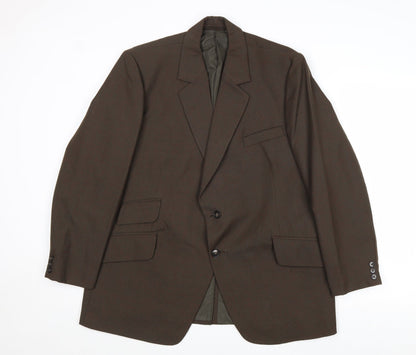 Handgrade Mens Brown Wool Jacket Suit Jacket Size 42 Regular