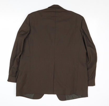 Handgrade Mens Brown Wool Jacket Suit Jacket Size 42 Regular