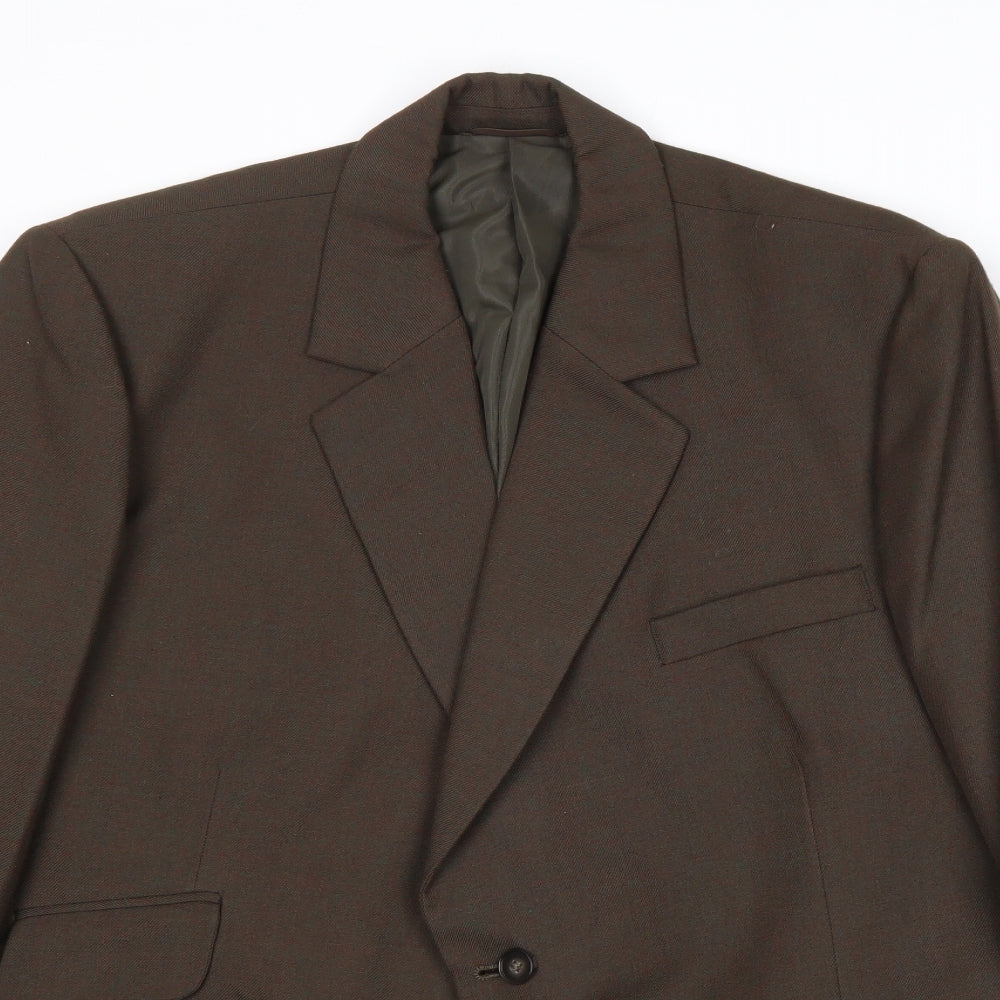 Handgrade Mens Brown Wool Jacket Suit Jacket Size 42 Regular