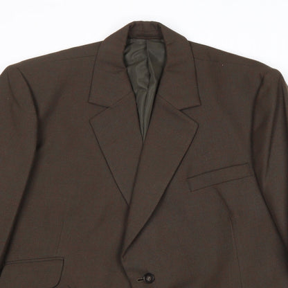 Handgrade Mens Brown Wool Jacket Suit Jacket Size 42 Regular