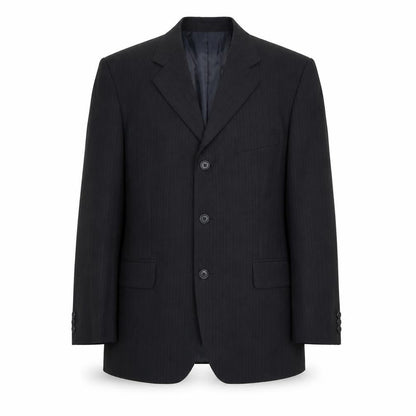 Mens UK Size 40 Pinstripe Regular Black Suit Jacket